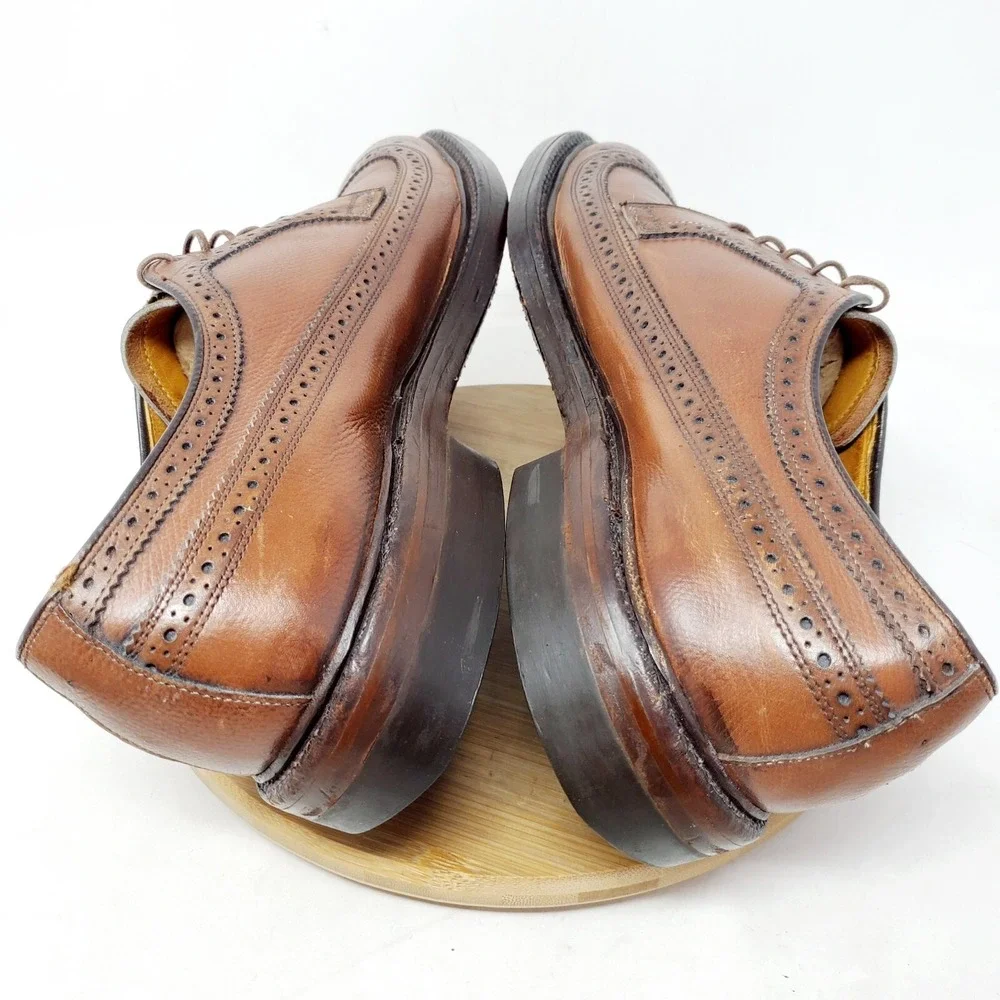 Keith Highlander Shoes Mens 10 Brown Leather Wingtip Longwing Full‎ Brogue Derby